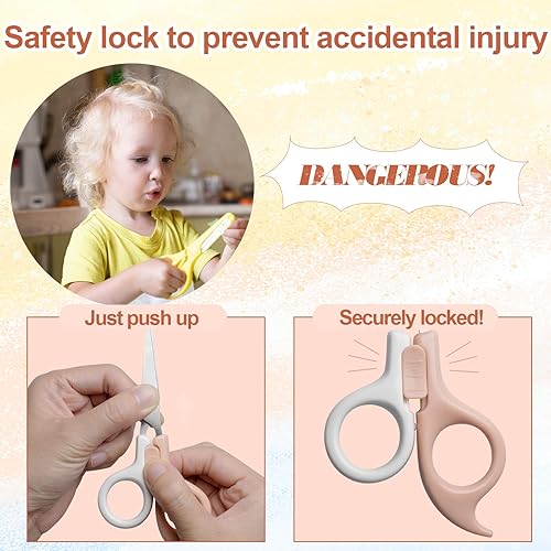 Miniatura 4 de Tijeras de pelo para bebés, kit de corte de pelo y uñas, manicura y pedicura, juego de cortaúñas, lima de uñas, tijeras de adelgazamiento para