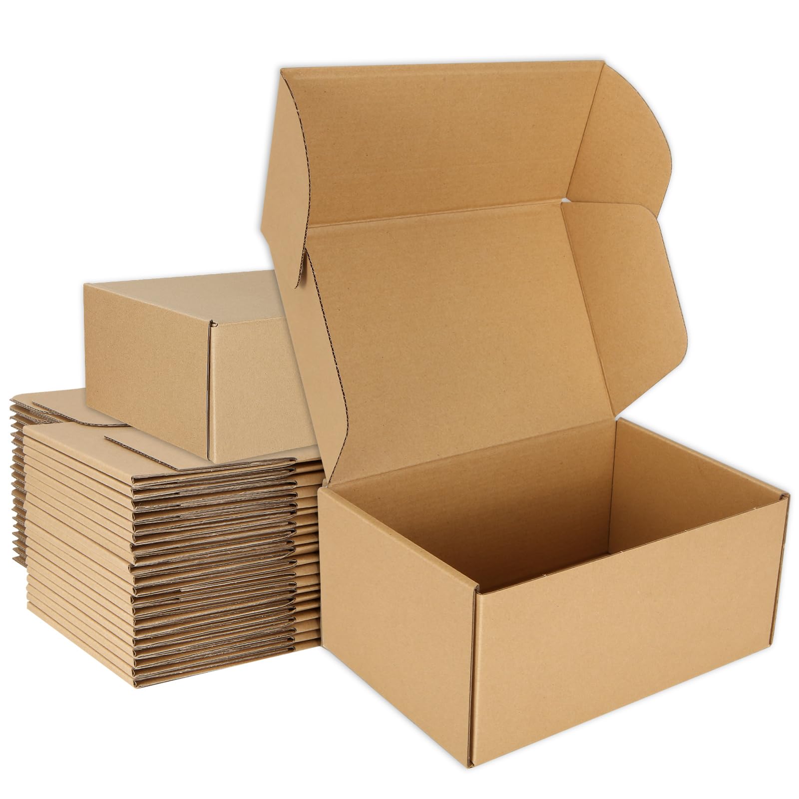 JMIATRY 30 Pack Shipping Boxes, 23x15.5x10cm (9x6x4 inches) Small Cardboard Gift Boxes, Corrugated Cardboard Postal Boxes for Packing, Brown