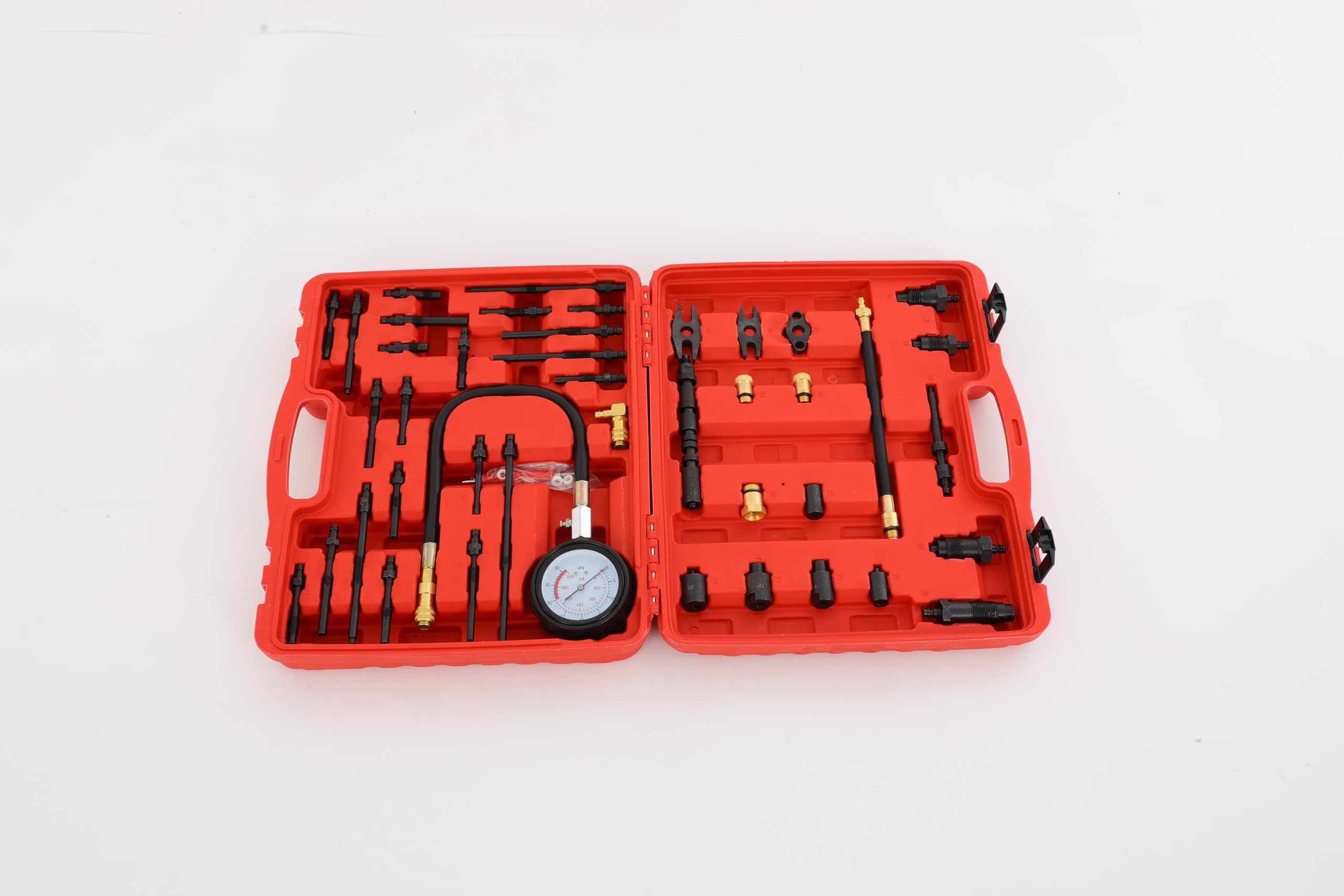 Tester di compressione in acciaio al carbonio #45, 0 – 40 bar, tester di compressione Diesel 45 × 35 × 5 cm