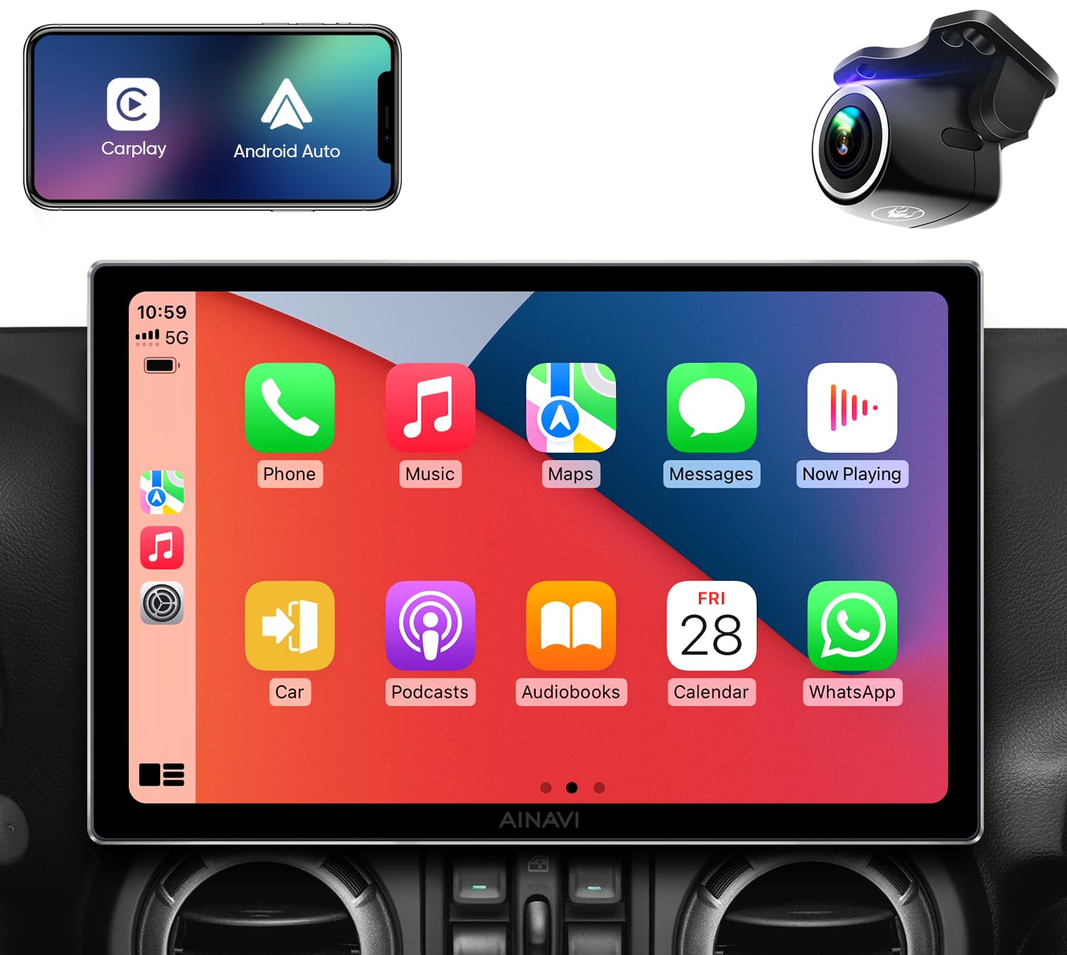 11.5 Inch 8core Car Radio Stereo Upgrade Replacement for Jeep Wrangler JK Compass Grand Cherokee Dodge ram with Android12/Carplay/android auto/5G WiFi/HD Touchscreen/GPS Navigation/HD Backup Camera