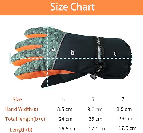 Miniatura 6 de WINUP Guantes de esquí para niños guantes de snowboard impermeables y resistentes al viento para niños peleas de bolas de nieve y snowboard clima