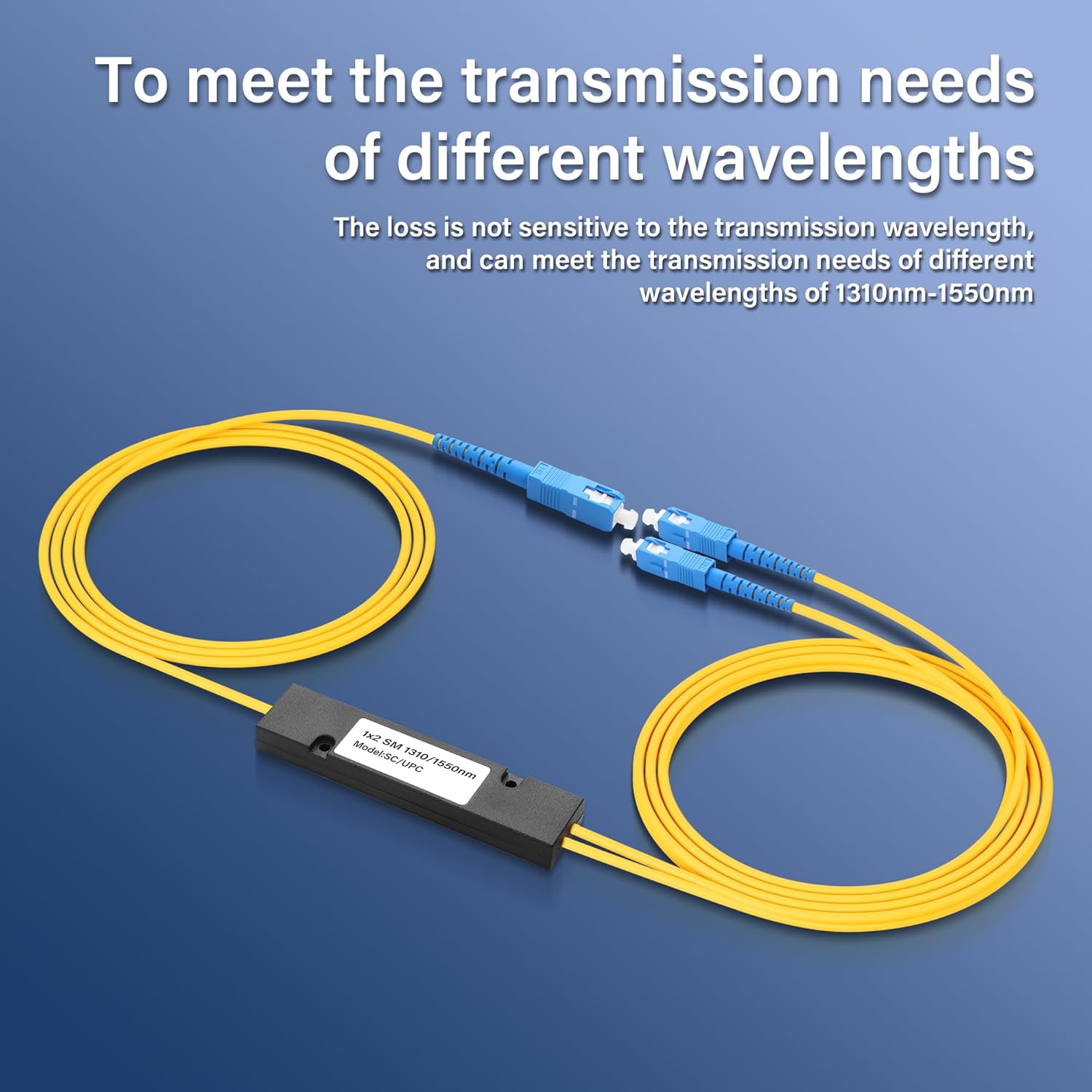 PNGKNYOCN SC UPC 1X2 Fiber Optical Splitter,1x2 FBT Singlemode Optical Splitter Module for Fibre Optical Communication System,Fiber Optic LAN（Total Length: 2M） - Image 5