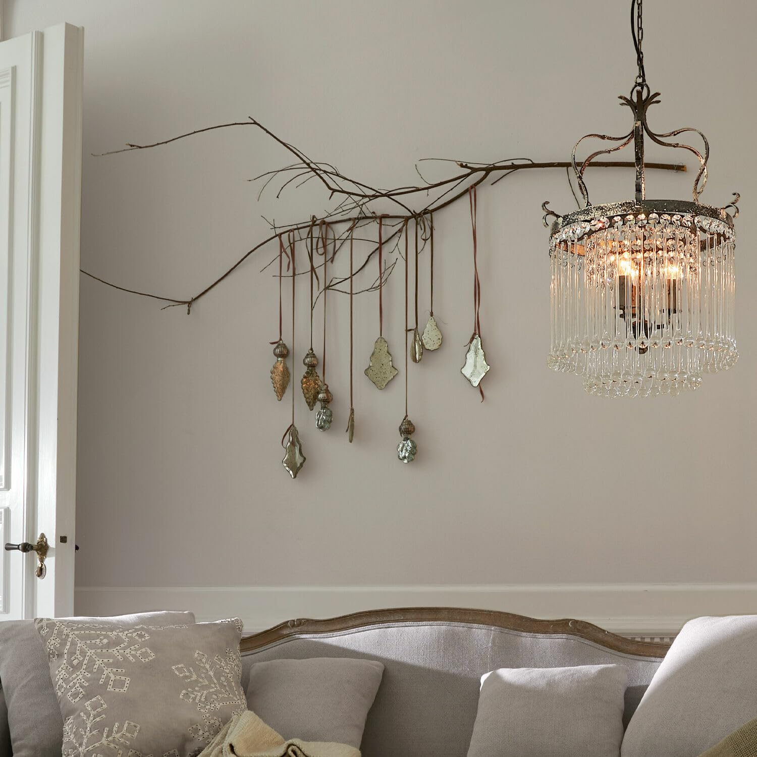 Loberon Anhänger 6er Set Mistralon, antiksilber | Mundgeblasen, Zwei Größen, Nostalgischer Charme, Christbaumschmuck, Weihnachtsdeko, Weihnachten, Glas, Polyester