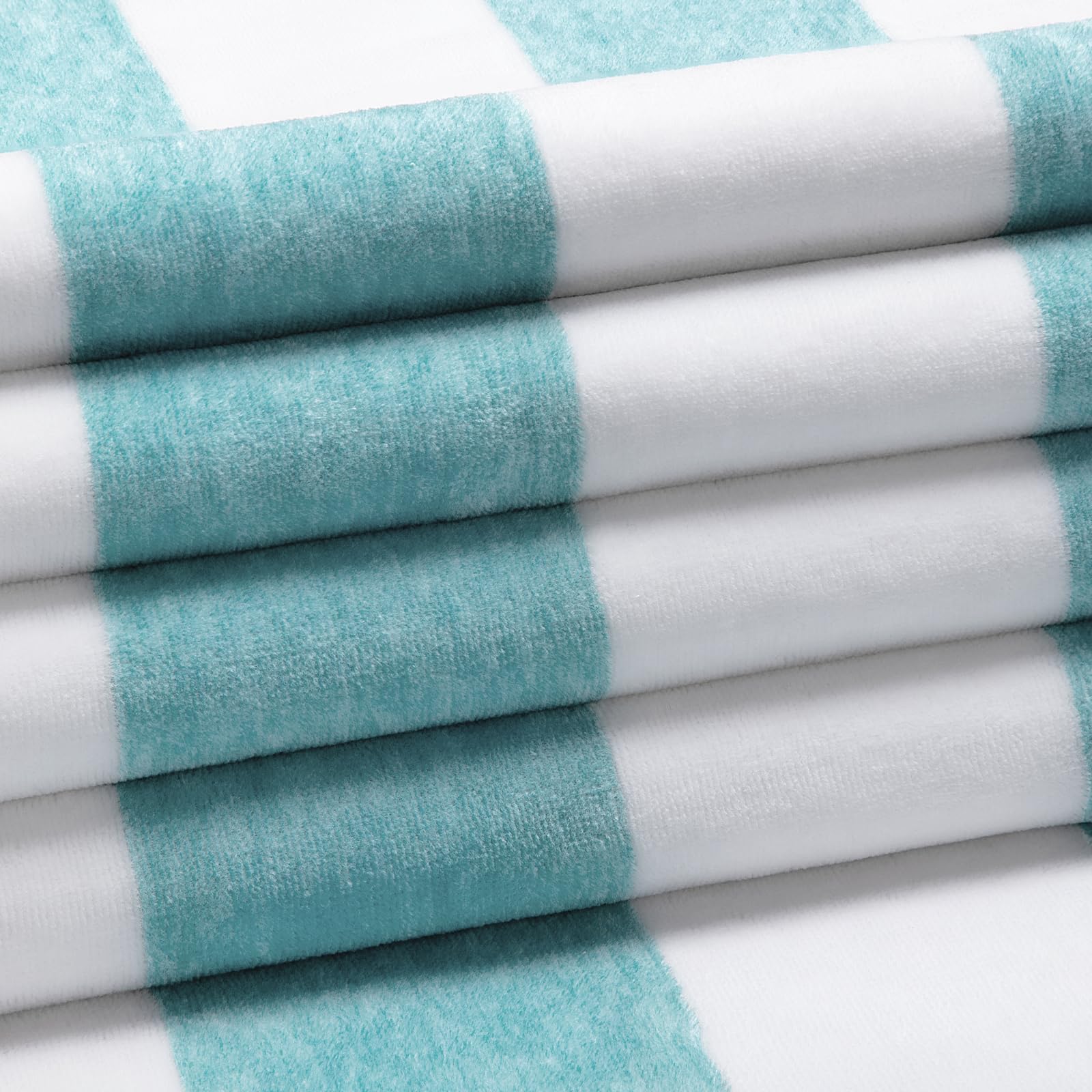 HENBAY Telo mare oversize in cotone, grande, 178 x 89 cm, a righe turchesi, ad asciugatura rapida, telo da bagno