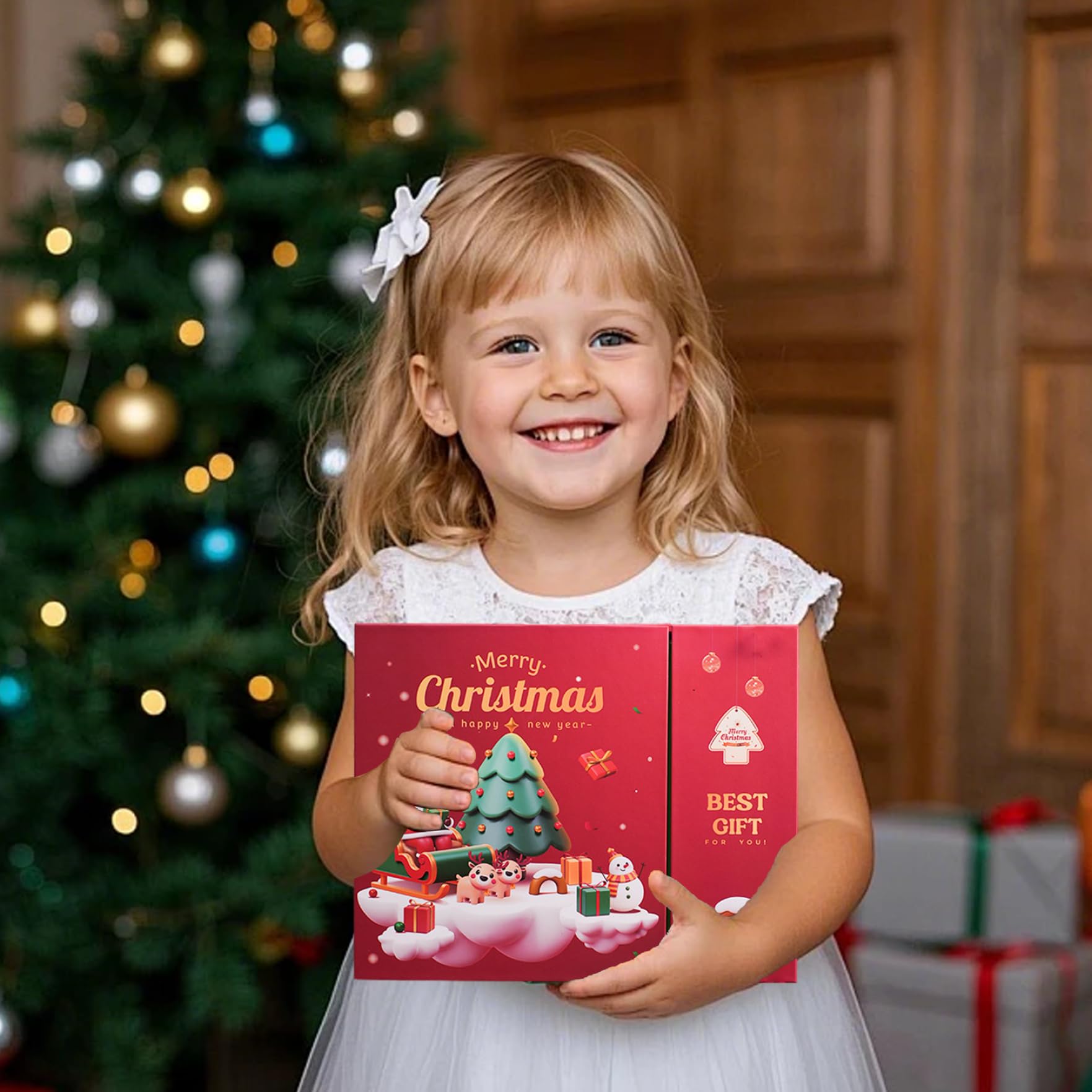 Gcroet Calendari dell'Avvento Vuoti da riempire Scatole del Calendario dell'Avvento di Natale Fai da Te per Il Conto alla rovescia di 12 Giorni per la Decorazione delle FESTIVITÀ Natalizie...