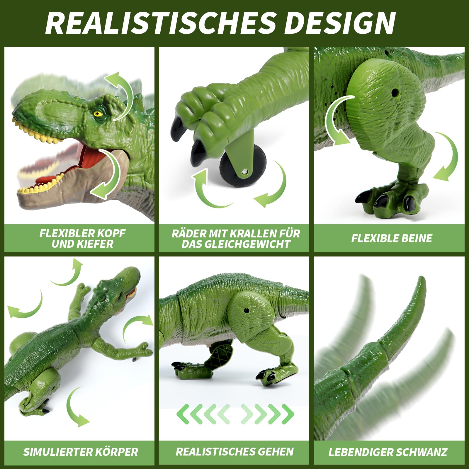 Sunrad Kinder Ferngesteuertes Dinosaurier Spielzeug,Elektronik T-Rex Dino Spielzeug mit Sprühen, Lichtern und Brüllen, Gehen, Dinosaurier Spielzeug für Jungen Mädchen ab 3 4 5 6 7 8 Jahre Geschenk