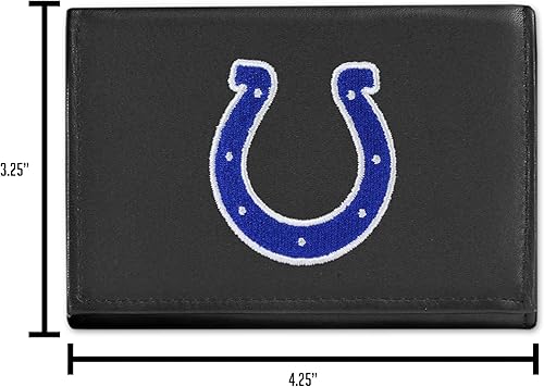 Miniatura 7 de Rico Industries NFL - Cartera de piel auténtica bordada de tres pliegues de 3.25 x 4.25 pulgadas, delgada