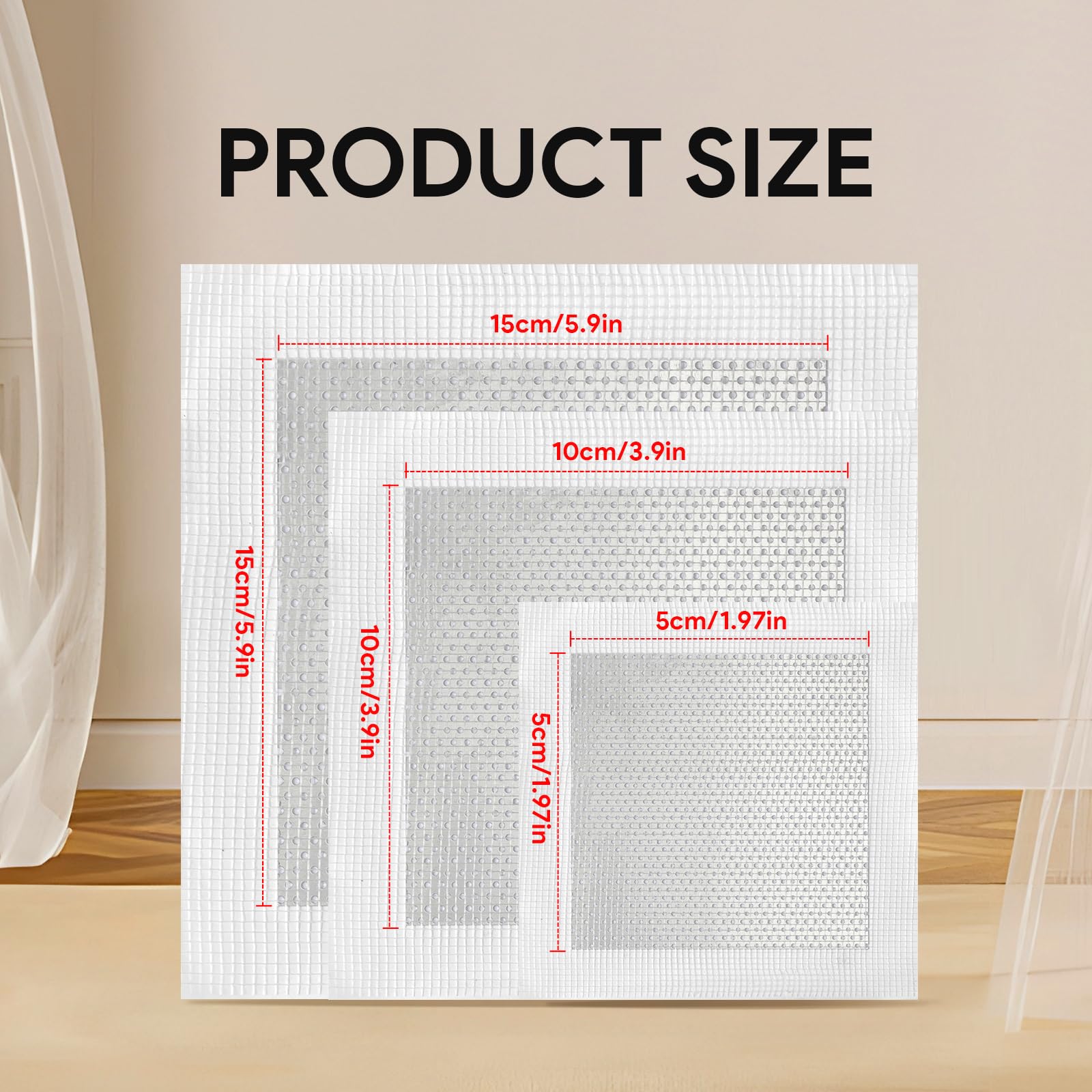 6 Pièces Aluminium Mur Réparation Kit, Cache Trou Mur Fissure Maille Sèches Patch Plaque (6 Réparations + Papier de Verre + Grattoir)