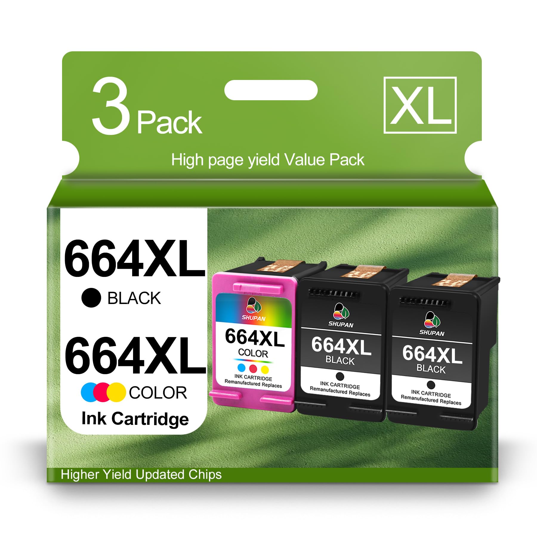 664XL Ink Cartridge Black and Color Combo Pack Replacement for HP 664 664XL Black/Color Ink Cartridge for DeskJet Ink Advantage 2135 1115 2675 3635