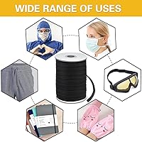 Vista 5 de Coopay Cordón elástico de 100 yardas de largo, 1/2 pulgada de ancho, cuerda elástica, cuerda elástica, carrete de punto para coser