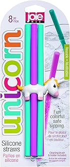 Joie Silicone Straws, Assorted, 6 Pc, Eco-Friendly, Reusable Drinking Accessories, Recyclable, Green, Multicolor, Sustainable, Ocean Safe, Biodegradable