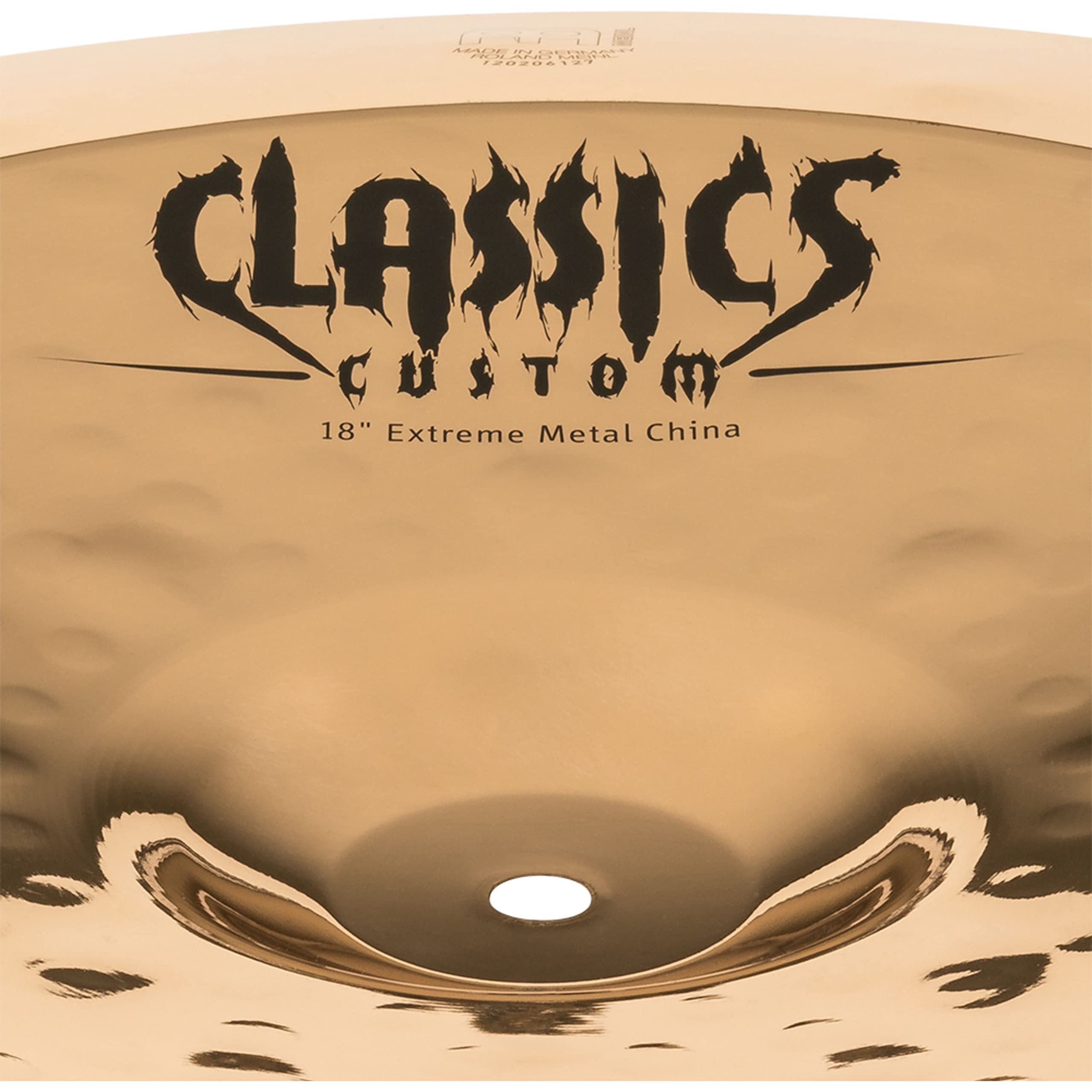 Meinl Cymbals Classics Custom Extreme Metal Piatto China 18 pollici (45,72cm) per Batteria - Bronzo B12, Finitura Brillante, Prodotto in Germania (CC18EMCH-B)