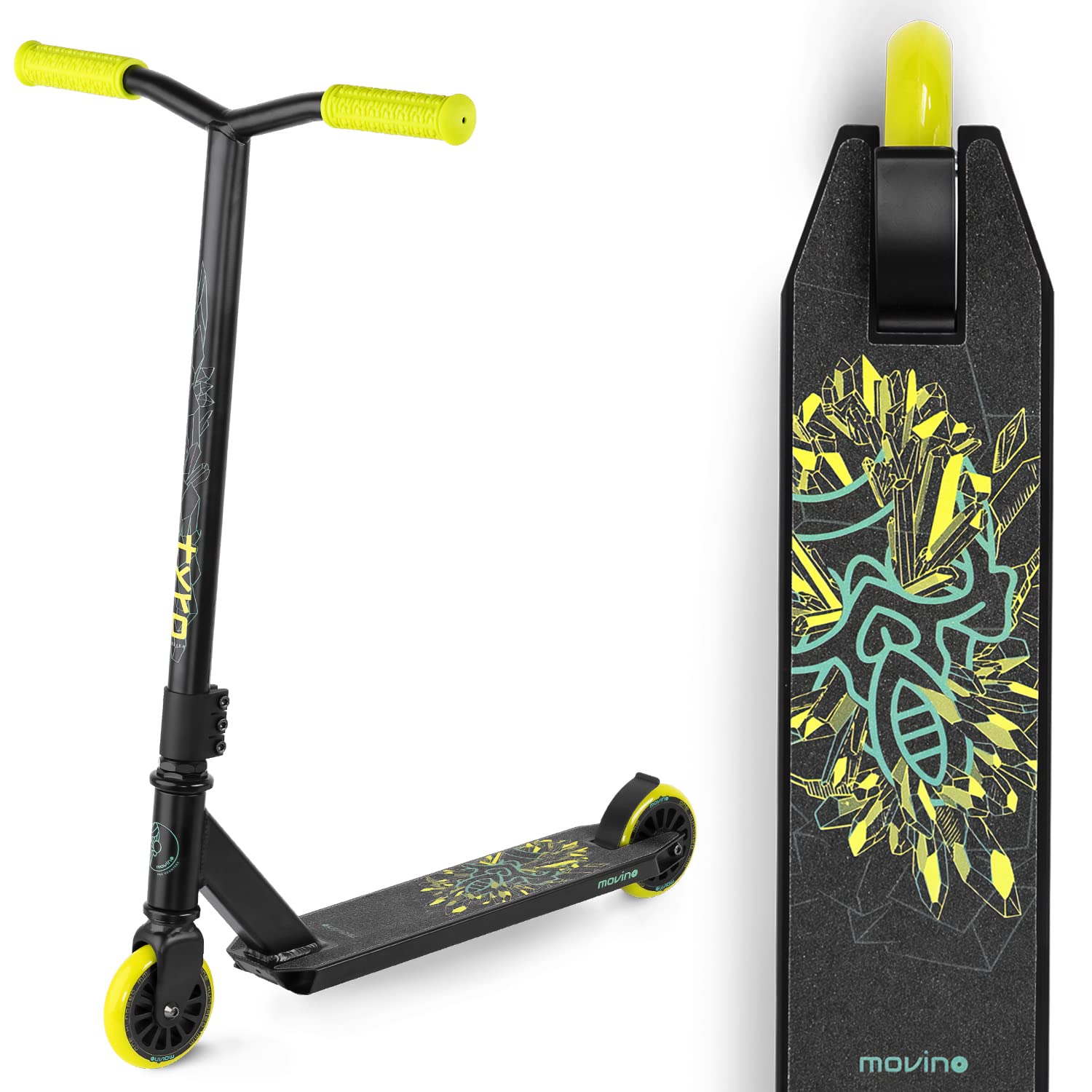 Movino Tyro hulajnoga | hulajnoga freestyle | ABEC 9 | hulajnoga dla dzieci | kierownica 100 mm | podstawa z aluminium 6061 | waga 2.9 kg