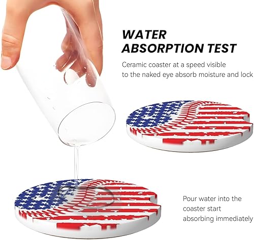 Vista 2 de Posavasos de automóvil para portavasos de automóvil, paquete de 2 unidades, de cerámica absorbente, antideslizante, accesorios universales