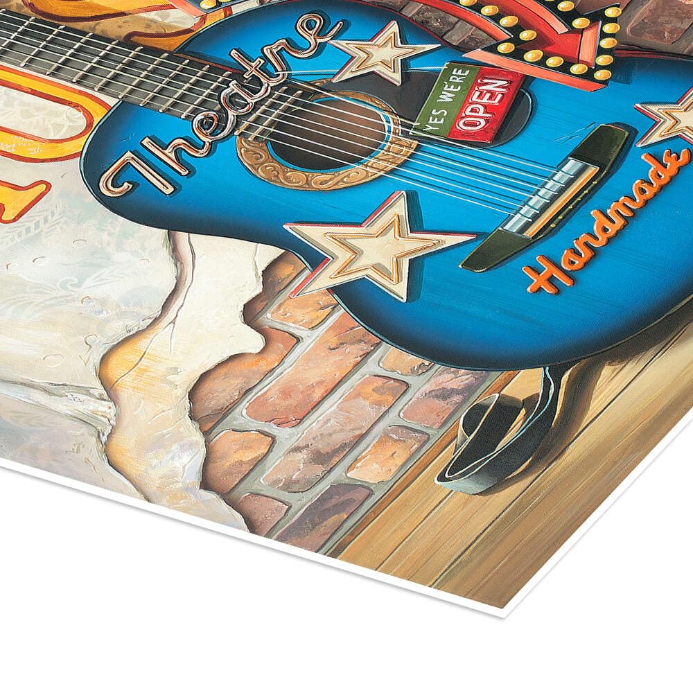 Posterlounge Live Music Poster | 100 x 130 cm di Georg Huber Blu Quadri Decorazione per pareti