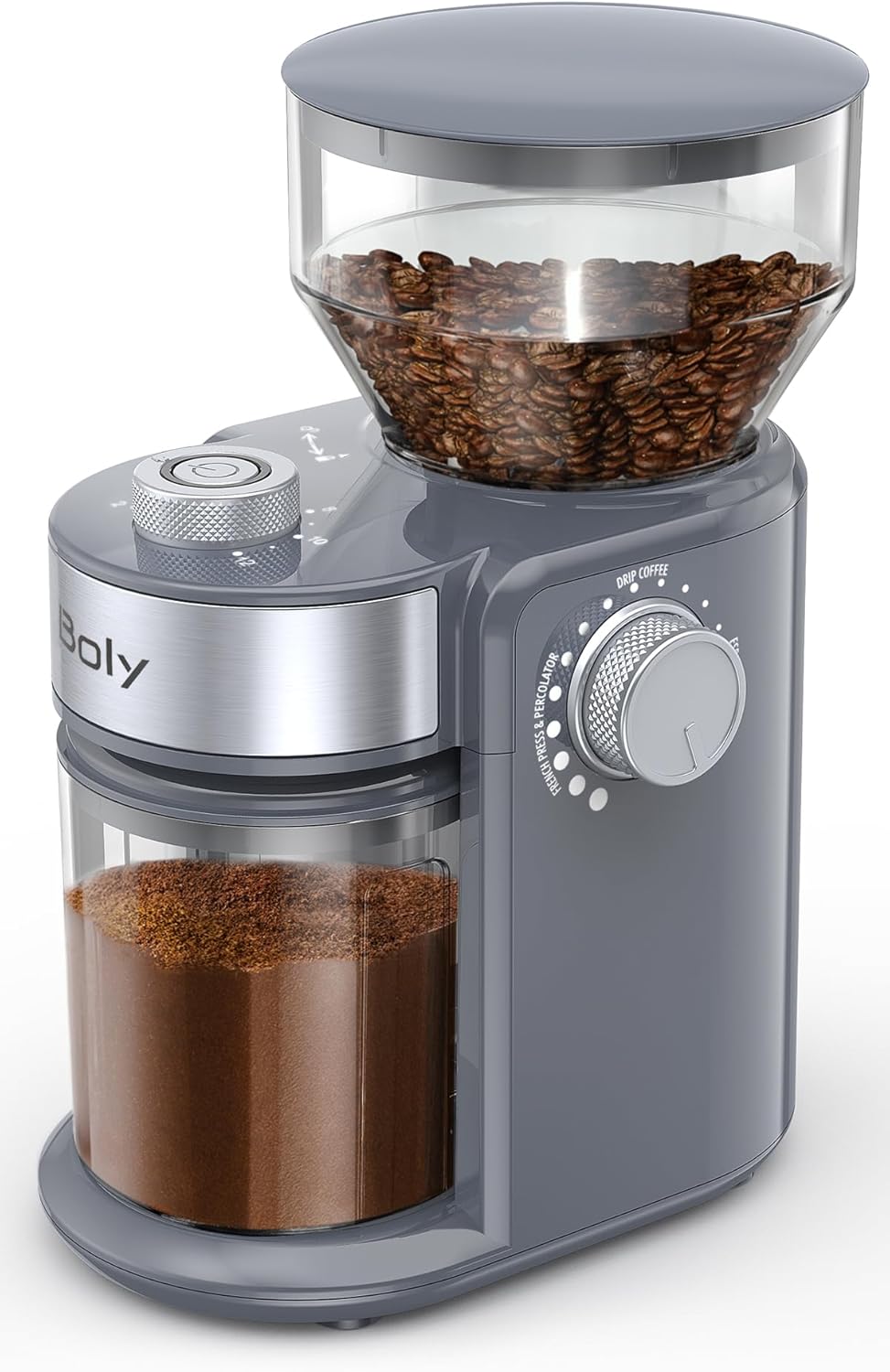 boly Electric Burr Coffee Grinder, Adjustable Burr Mill