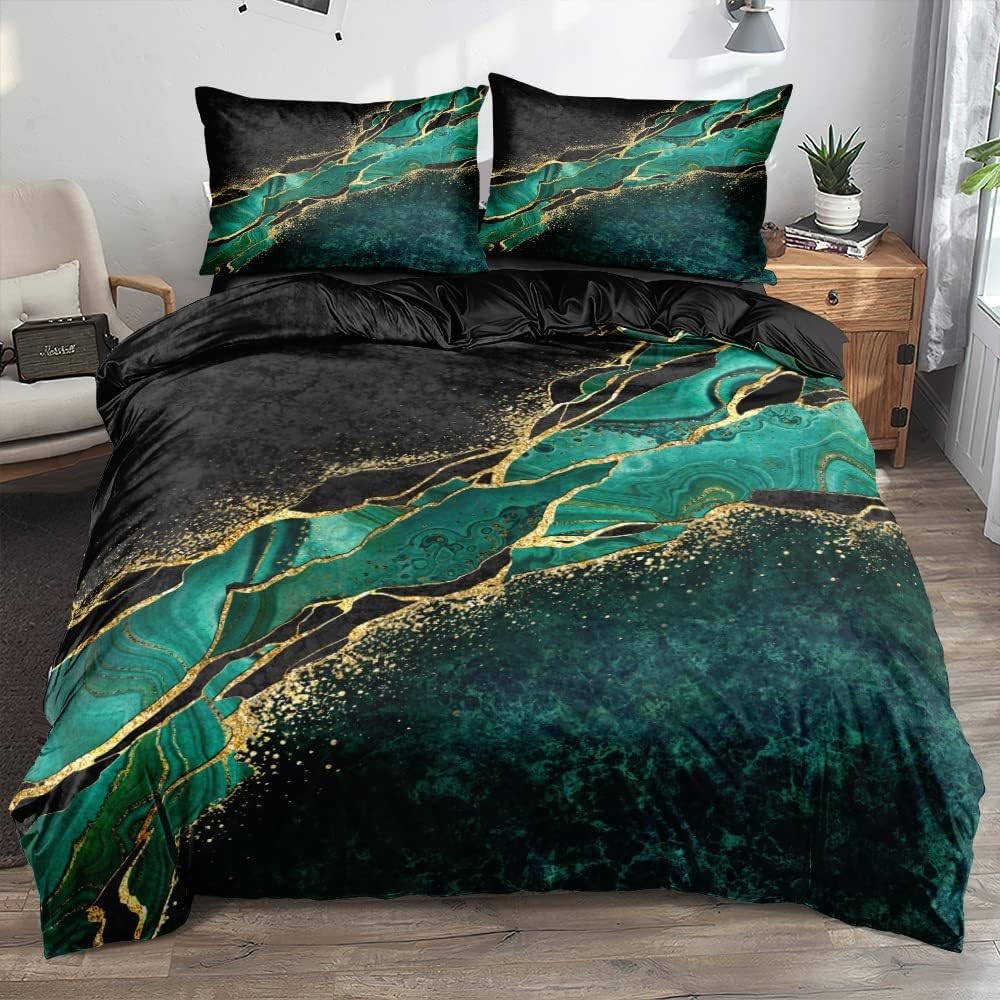 Housse de couette avec fermeture éclair marbre 3D douce