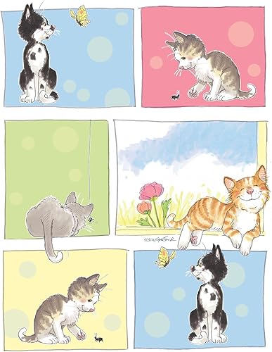 Papelería de colección de tarjetas de notas de Suzy, seis gatos felices y curiosos - 10866