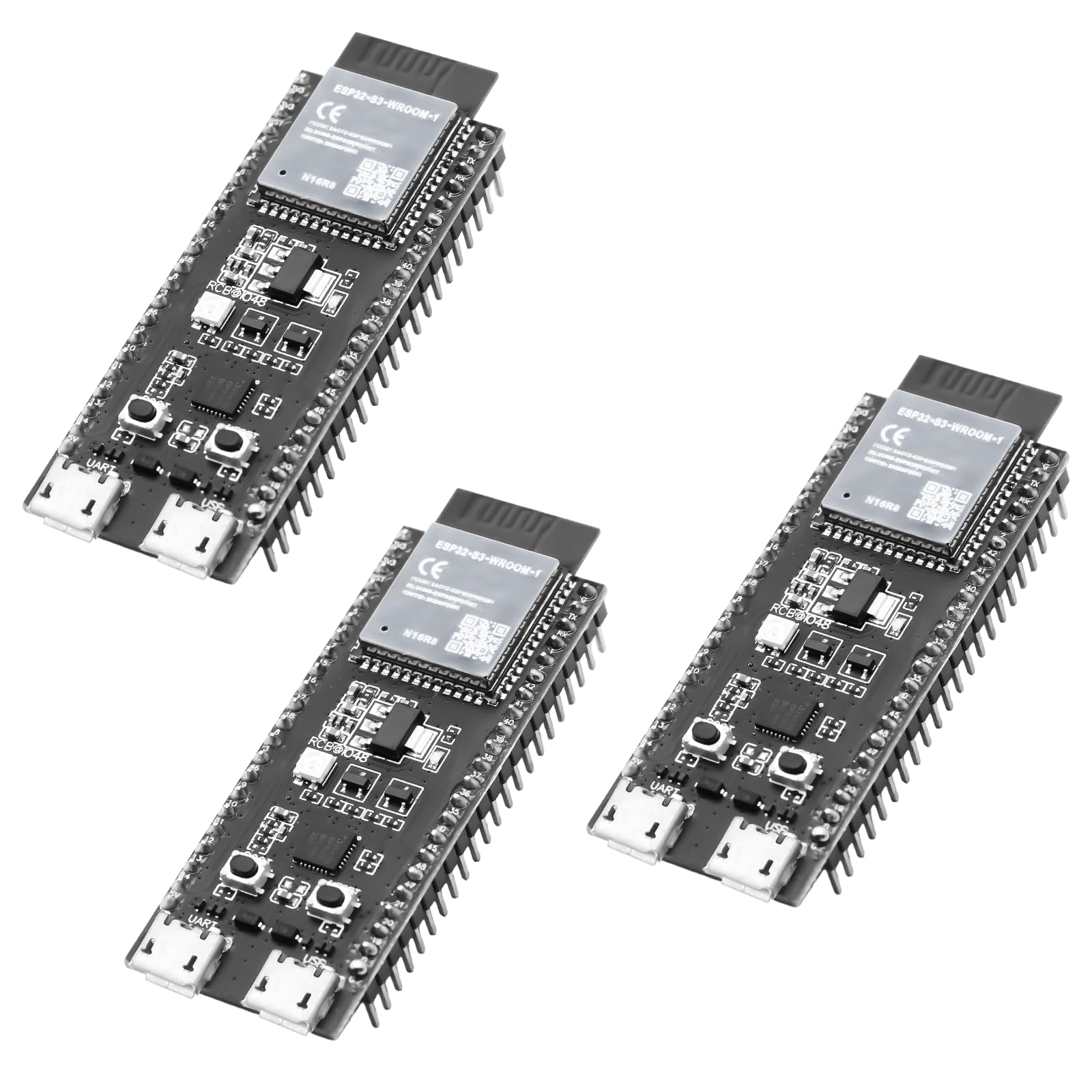 ESP32-S3 DevC-1-N16R8-S3 - Scheda Di Sviluppo Con Wi-Fi + BLE, Connettore IPEX AYWHP, Modulo MCU ESP32-S3, Compatibile Con Arduino (3 Pezzi)