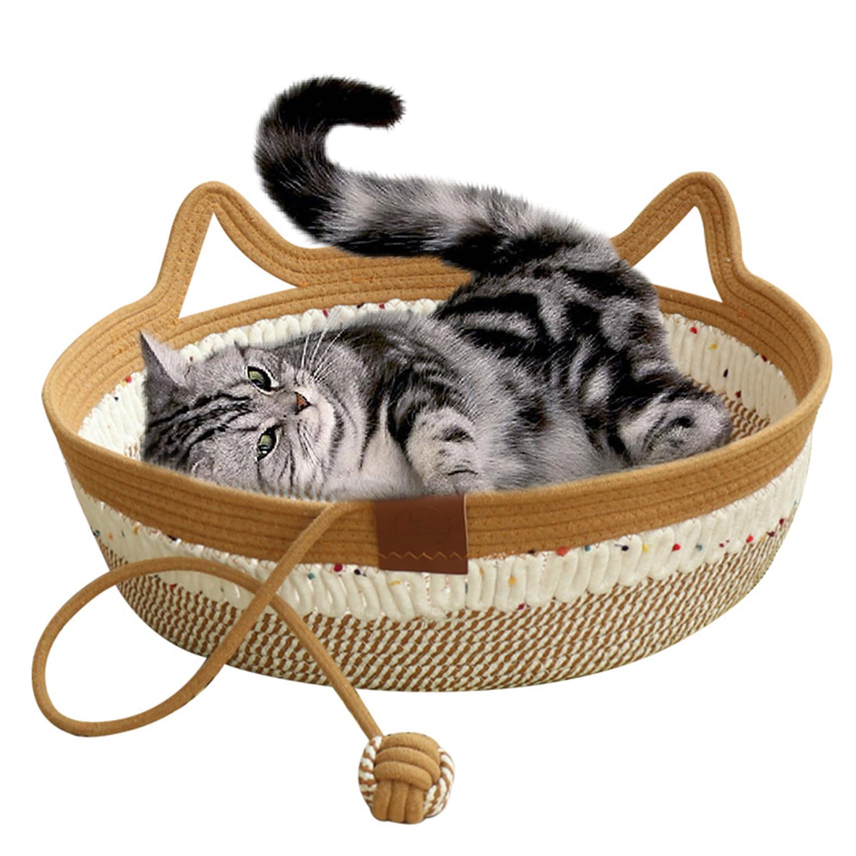 Panier pliable pour chat de moins de 6 kg avec corde de jeu