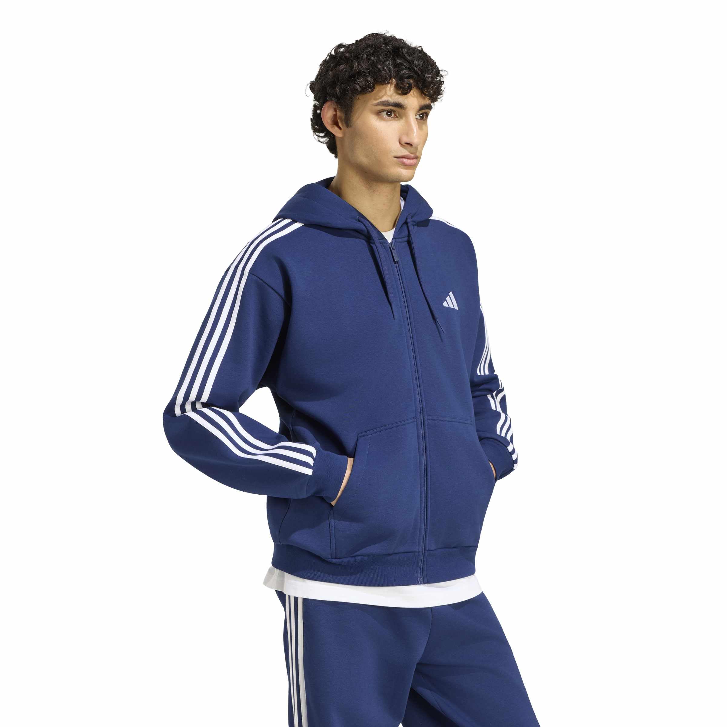 Adidas Herren Essentials 3-Stripes Fleece Full-Zip Hoodie Kapuzenpullover (1er Pack)