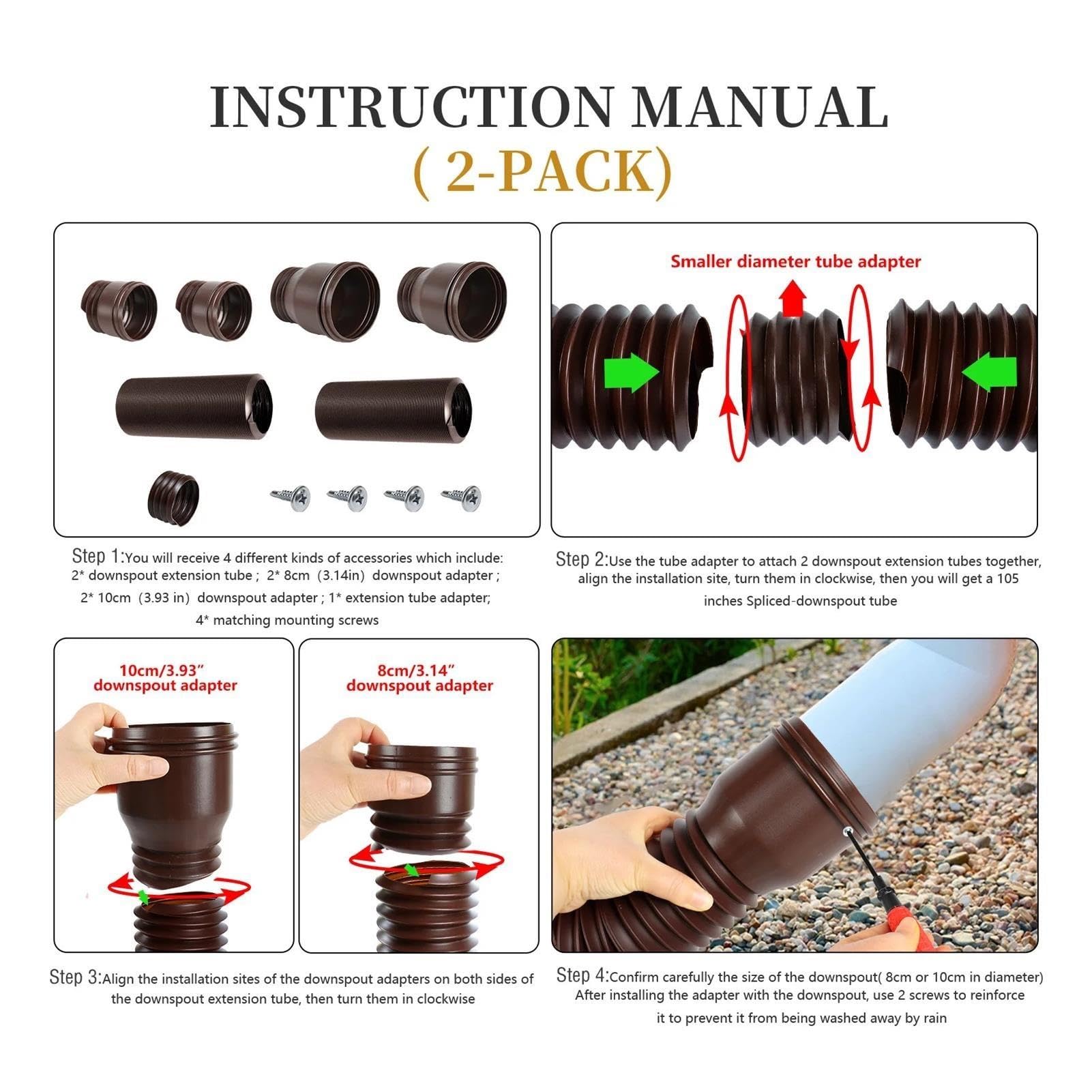 Extendable Round Downspout Flexible Drainage Pipe