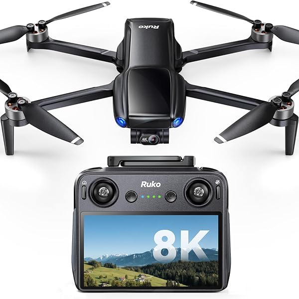 Ruko U11MINI 4K (RC3), Professional 8K Drone with 5.5" Screen Controller, Drones with camera for Adults 4K Video, 3-Axis Gimbal, 20000ft FPV Transmission, Under 249g, Beginner (64-Min Flight)