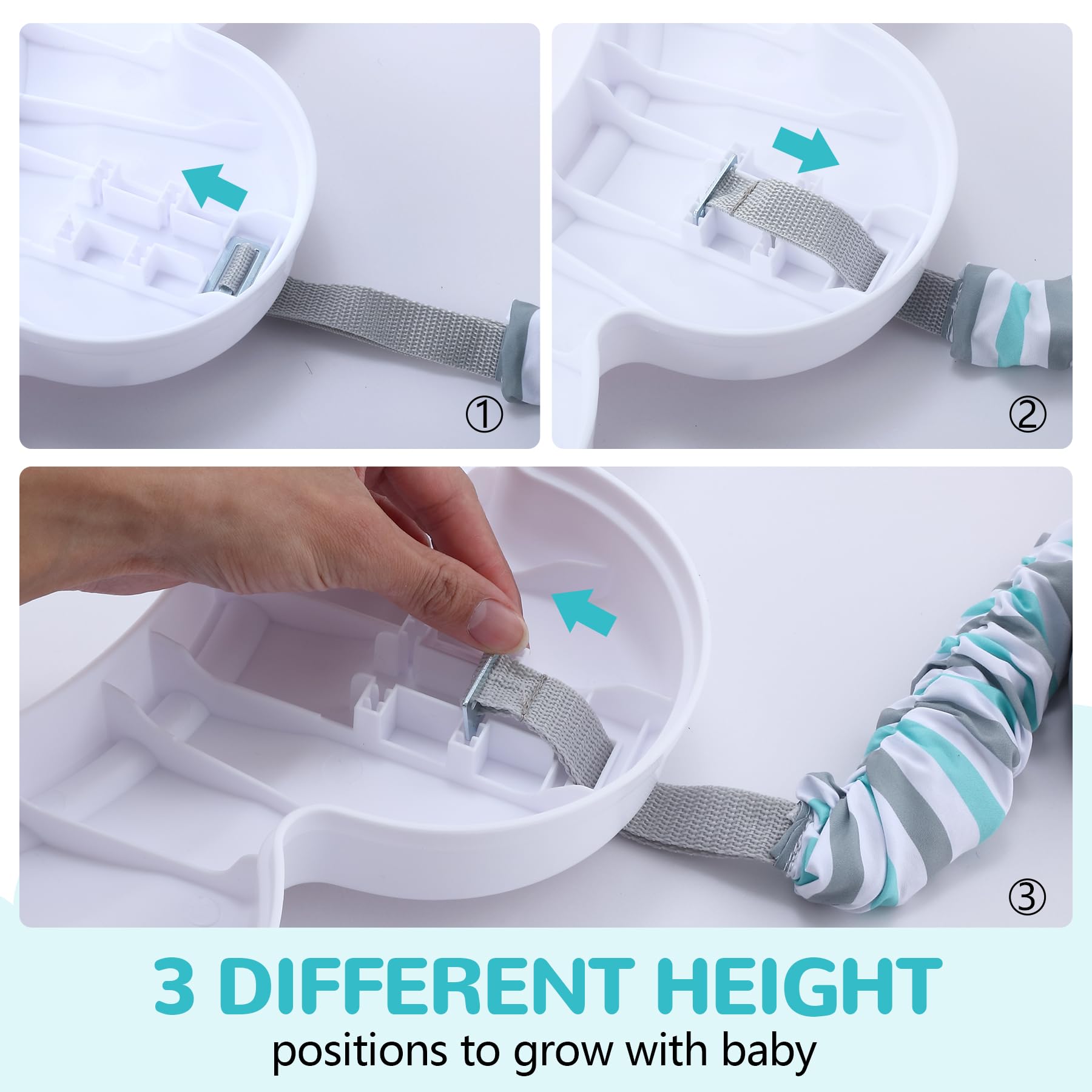 LADIDA Stationary Jumper Jumperoo Aktivitätszentrum für Babys mit interaktivem Spielzeug, 360° drehbarer Sitz, Musikspielzeug und Höhenverstellbar (Space Tour Grey)