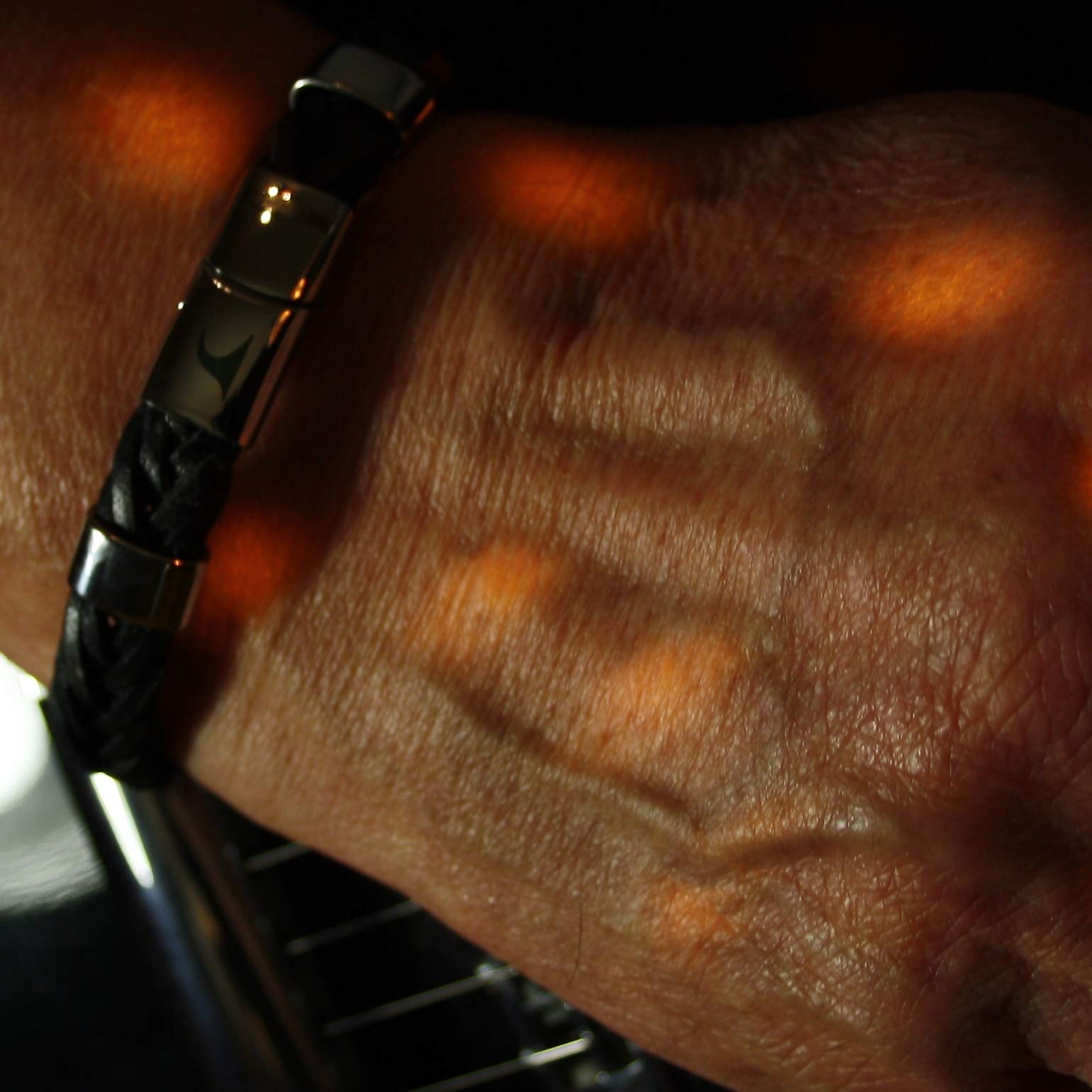 Echt Leder-Armband Groove F10 Schwarz Herren Männer