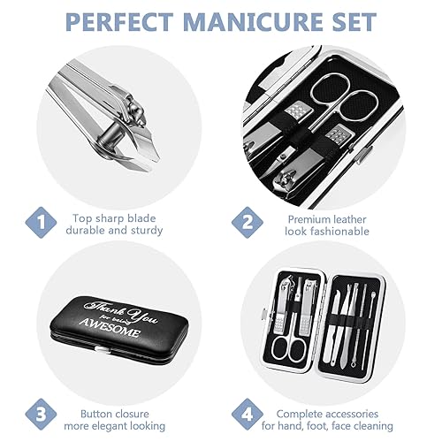 Miniatura 5 de Therwen Juego de 24 juegos de manicura para el día de San Valentín, cortaúñas 8 en 1, kit de aseo de uñas de acero inoxidable, regalo de