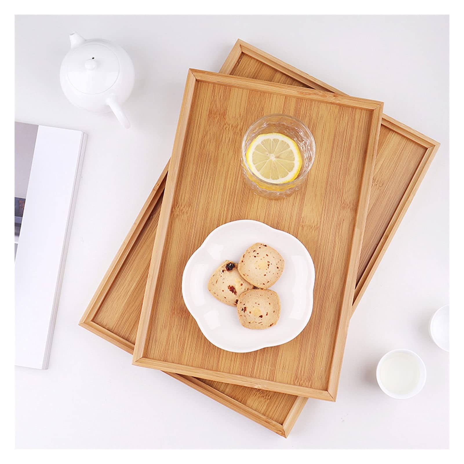 Bandeja para Servir Bandeja de Servicio con Asas - bandejas de Madera for la Comida del Desayuno, la decoración de la Mesa de café del té Bandeja/Bandejas ( Size : Small )