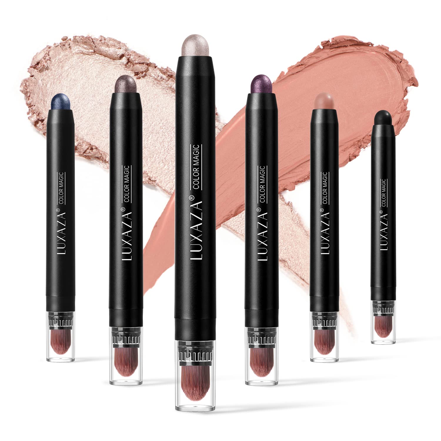 6PCS Cream Eyeshadow Stick Makeup Sets, Metallic And Matte Shimmer Eye Shadow Eye Brightener Stick Pencil Crayon, A07-Shimmer Neutral