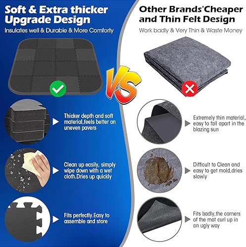 Vista 17 de Tapete redondo de 78 pulgadas para bañera de hidromasaje, almohadilla protectora extra gruesa entrelazada para bañera de hidromasaje, alfombrilla