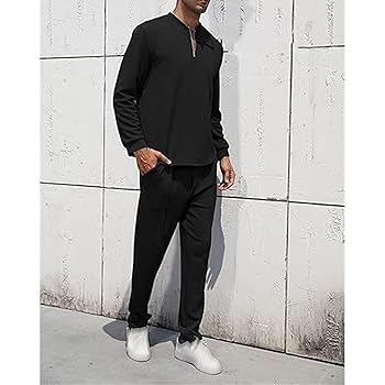 メンズウェア CREWNECK PULLOVER & SLIM LONG PANTS COOFANDY Men's Crew Neck Sweater Slim Fit Lightweight