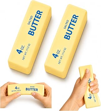 2 PCS Butter Squishy, Squishy Butter Toys, Stress Release for Adults.PU Materia Fidget Toy for Office or Party Favor