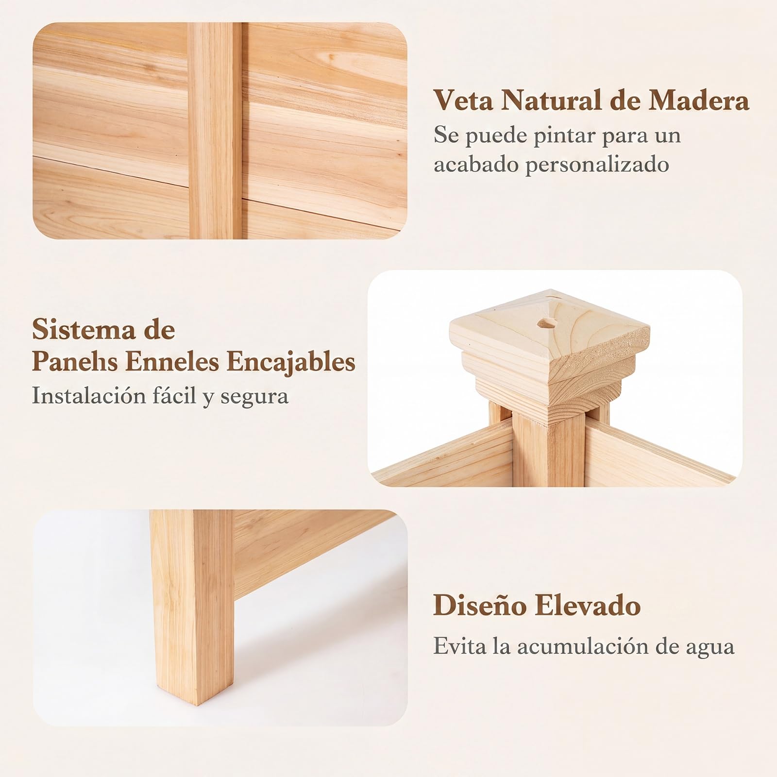 COSTWAY Valla de Privacidad de 2 Paneles, 1190 x 1190 mm, Vallas Jardín de Madera Abeto con Estacas de Tierra Metálicas, Pantallas para Cubos de Basura para Jardín (Natural)