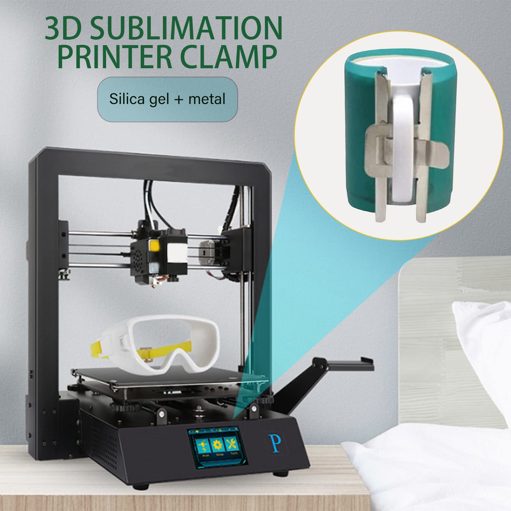 3 Stücke 3D Sublimations Drucker Becher Wrap, Silikon Becher Wraps Klemmen für 11 Unze Becher, Sublimation Rohlinge, Silikon Form Leuchte Becher für 3D Sublimations Becher Druck