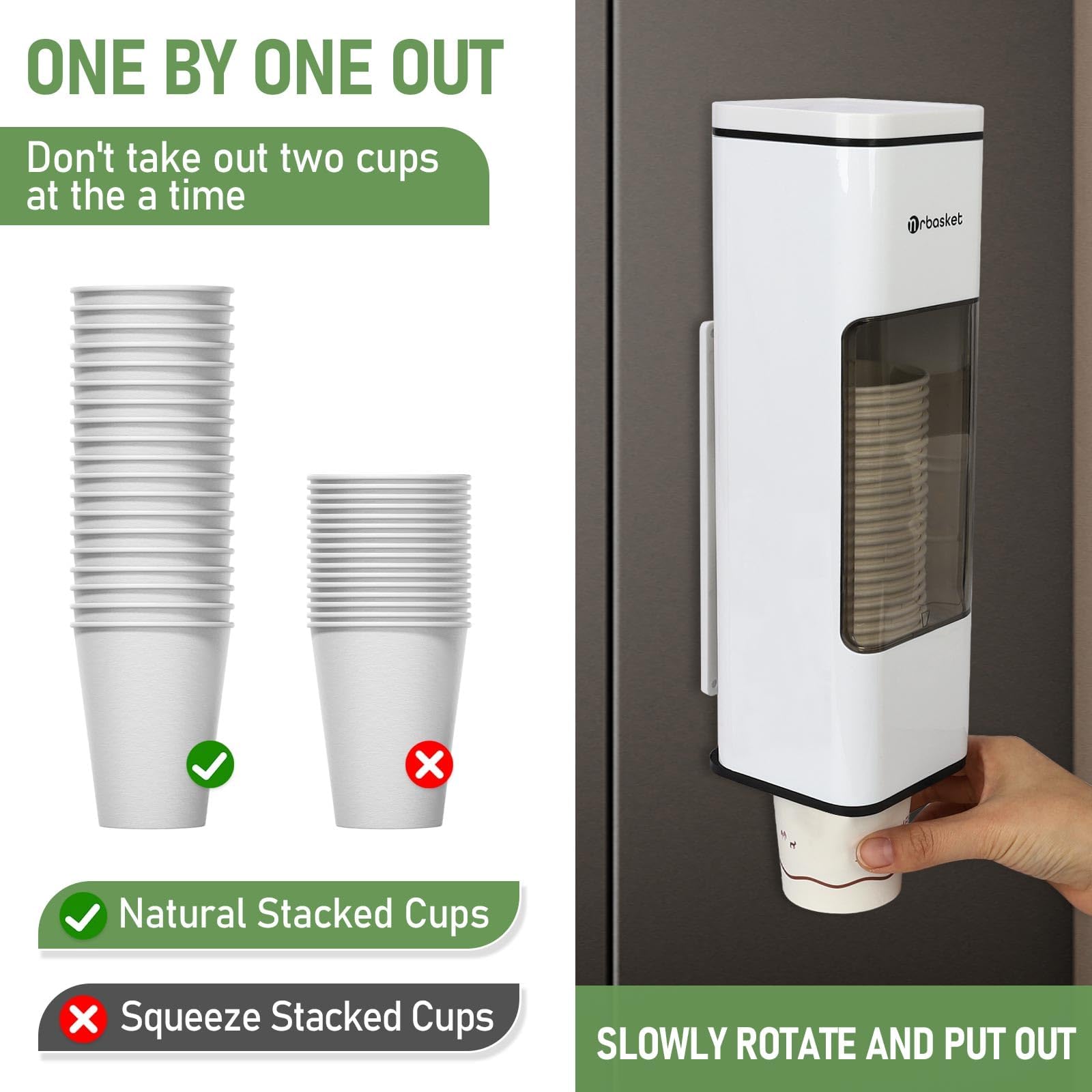 Dispensador magnético de vasos de papel, soporte magnético para tazas, soporte de taza de papel desechable, dispensador de taza de café desechable, taza de plástico extraíble para encimeras, cocina 4