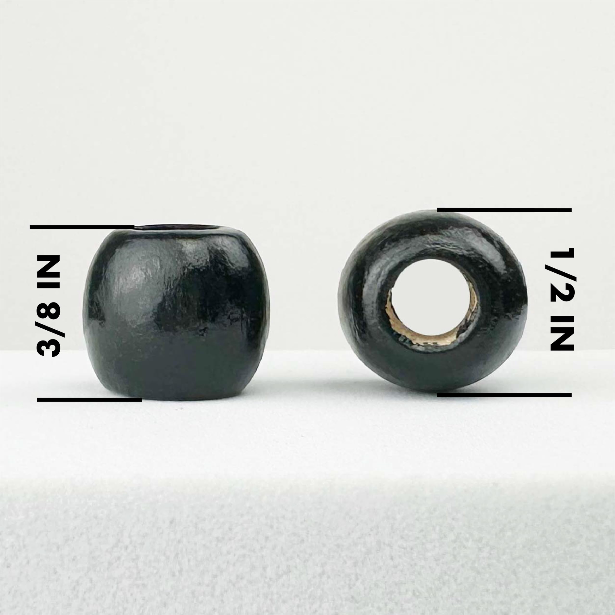 500 cuentas de madera de color marrón, marrón oscuro, negro y marfil de color blanco, 12 mm x 10 mm de diámetro, 5,5 mm de diámetro