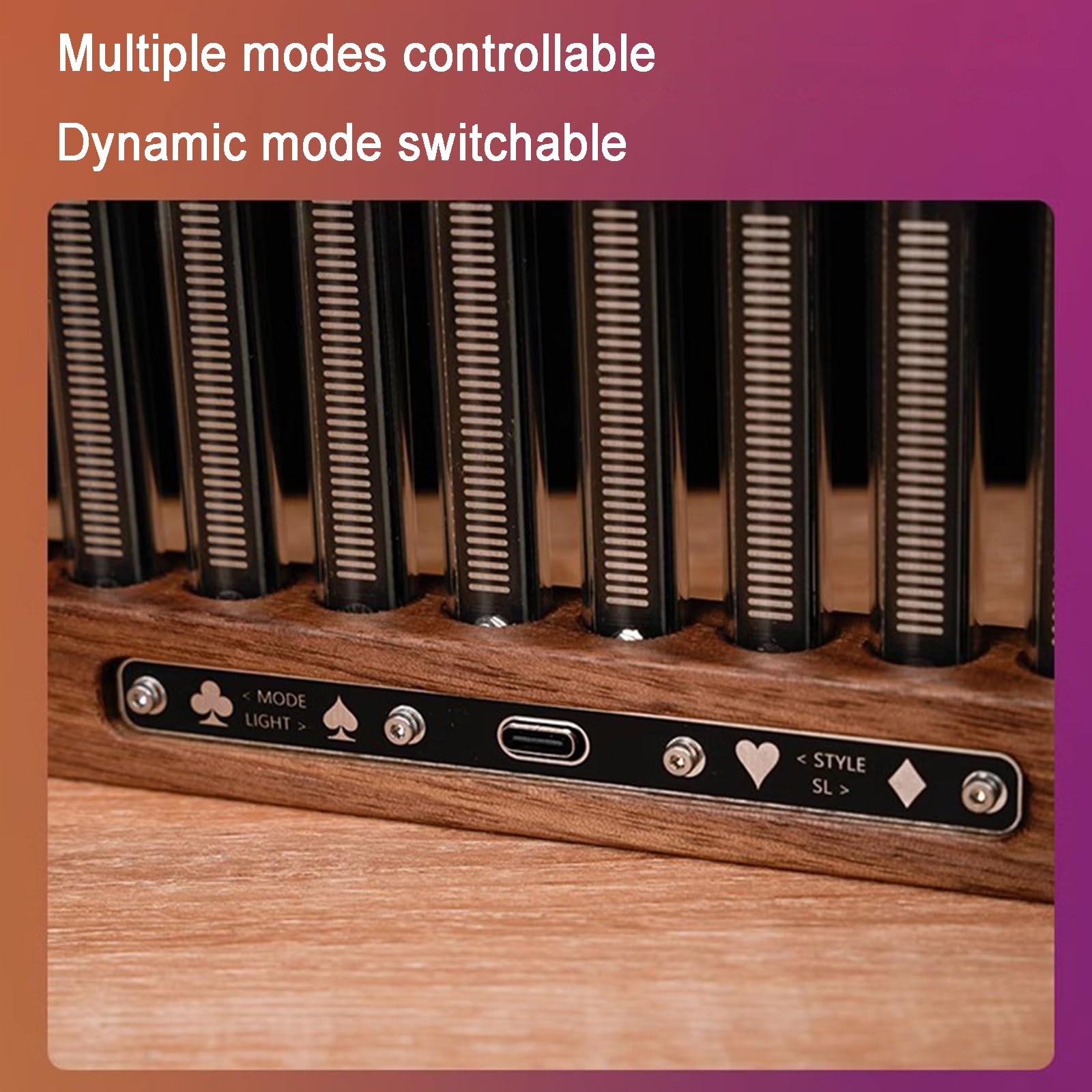 Audio Spectrum Analyzer Light with Nixie Tubes and 7 Preset Modes for Studio and Gaming Setup