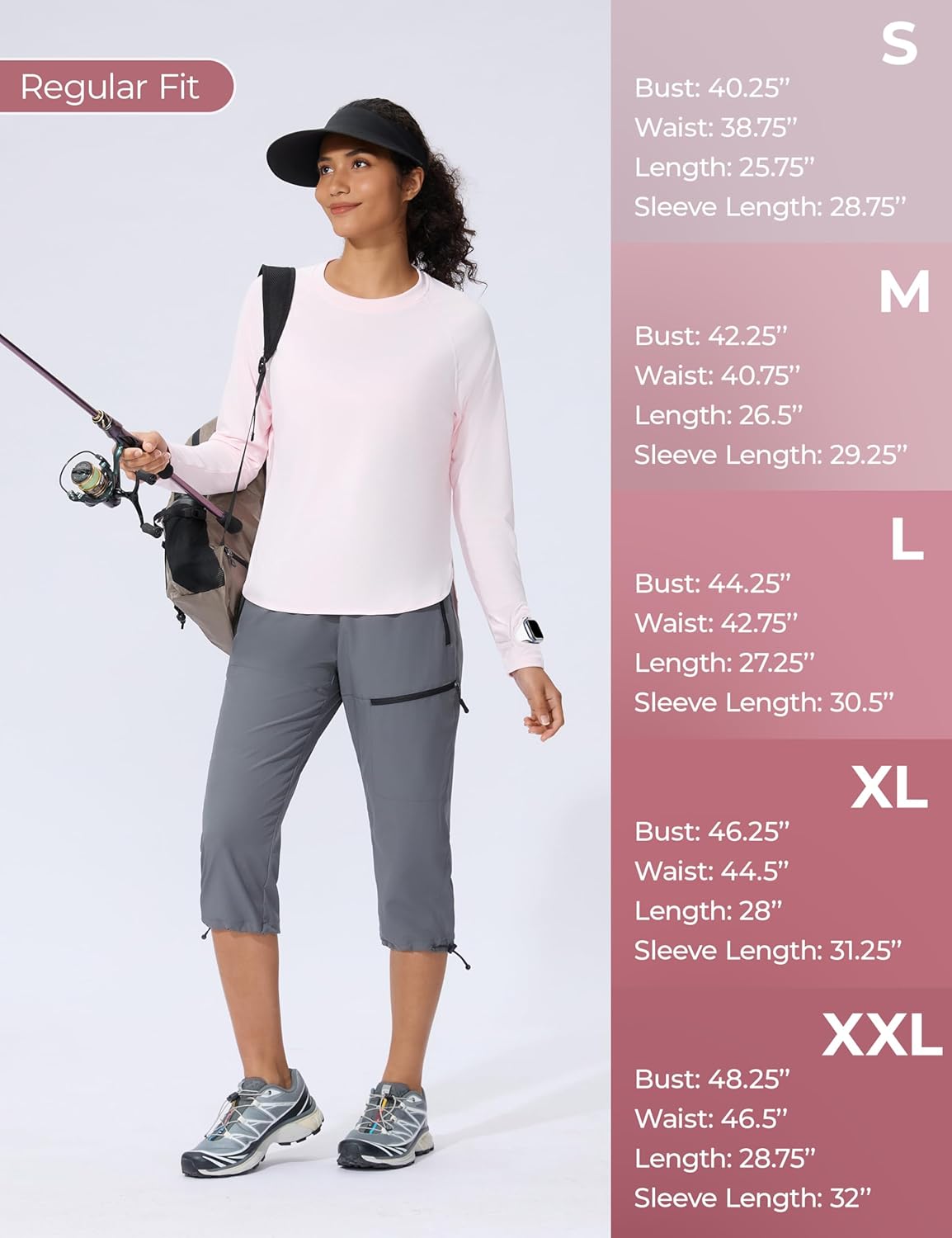 Women's Sun Shirts UPF 50+ Long Sleeve Uv Protection Shirts Lightweight Quick Dry SPF Clothing Outdoor Hiking Tops - Image 7