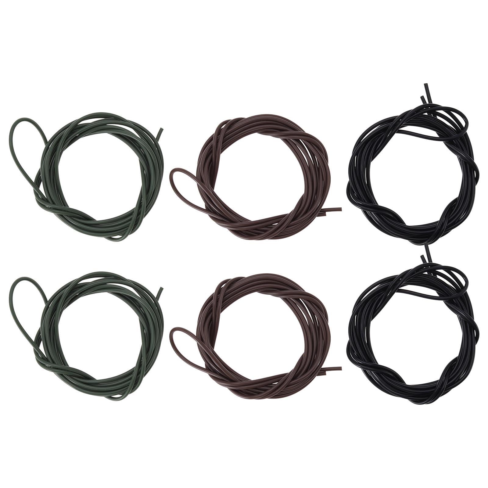 EMSea 6 tubos termorretráctiles de goma de silicona de 2 metros para pesca de carpas, aparejos de pesca antienredos, aparejos de pesca en 3 colores para aparejos de pesca de carpas