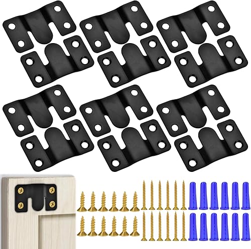 Soporte de montaje empotrado de acero inoxidable con clips en Z entrelazados, tacos franceses, ganchos de fotos grandes y resistentes para