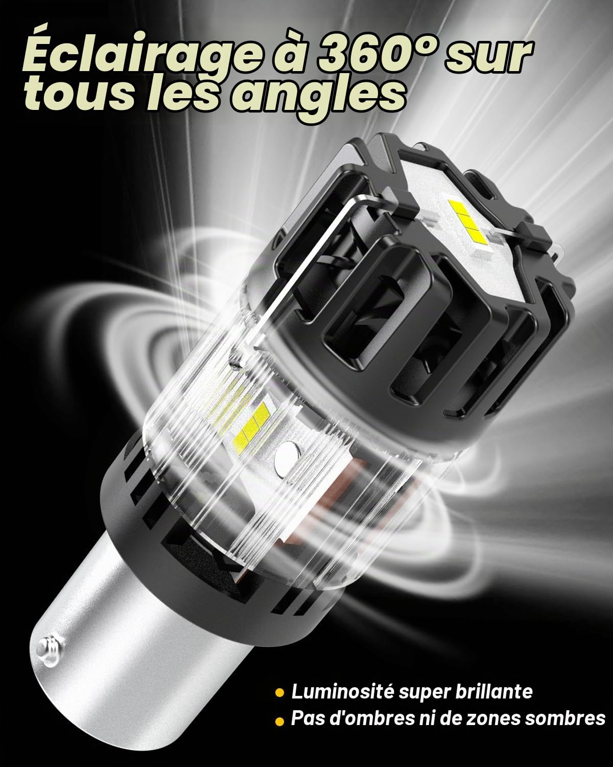 PY21W BAU15S Ampoules LED 100% Canbus Sans Erreur 12V Super Lumineuses 6500K Blanc 581 7507 1056 Ampoule Remplacement pour Voiture Feu de Recul DRL Feux de Jours Arrière Clignotant, 2 Pièces