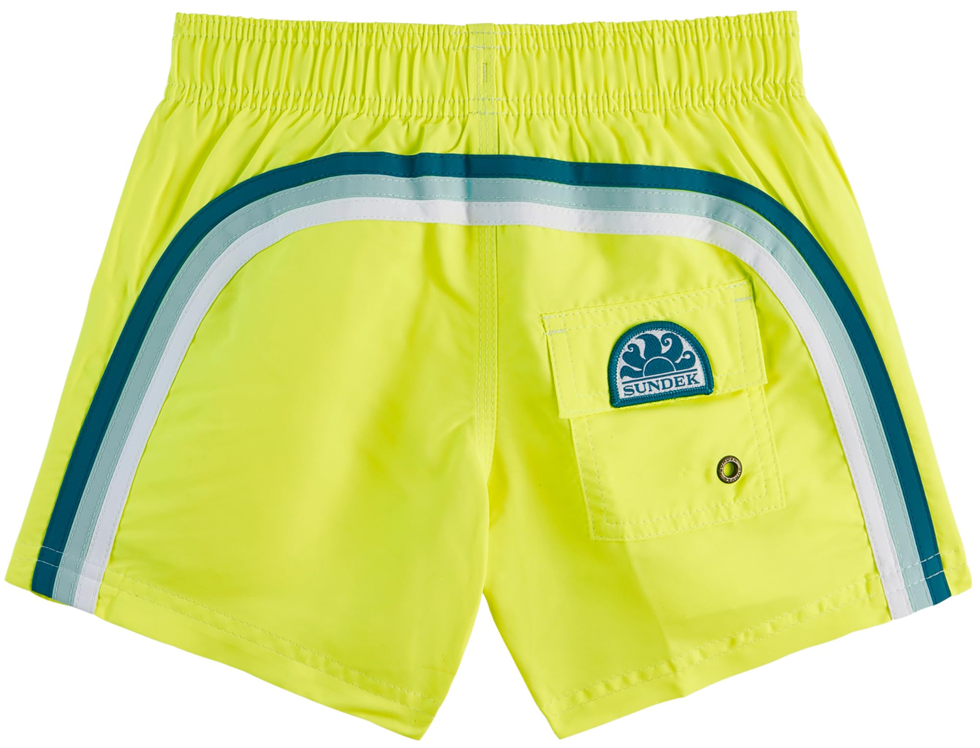 SUNDEK -Pantaloncini Costume da Mare/Piscina -BS/RB-Elastic WAIS- Bambino/Ragazzo, Giallo, 6 Anni