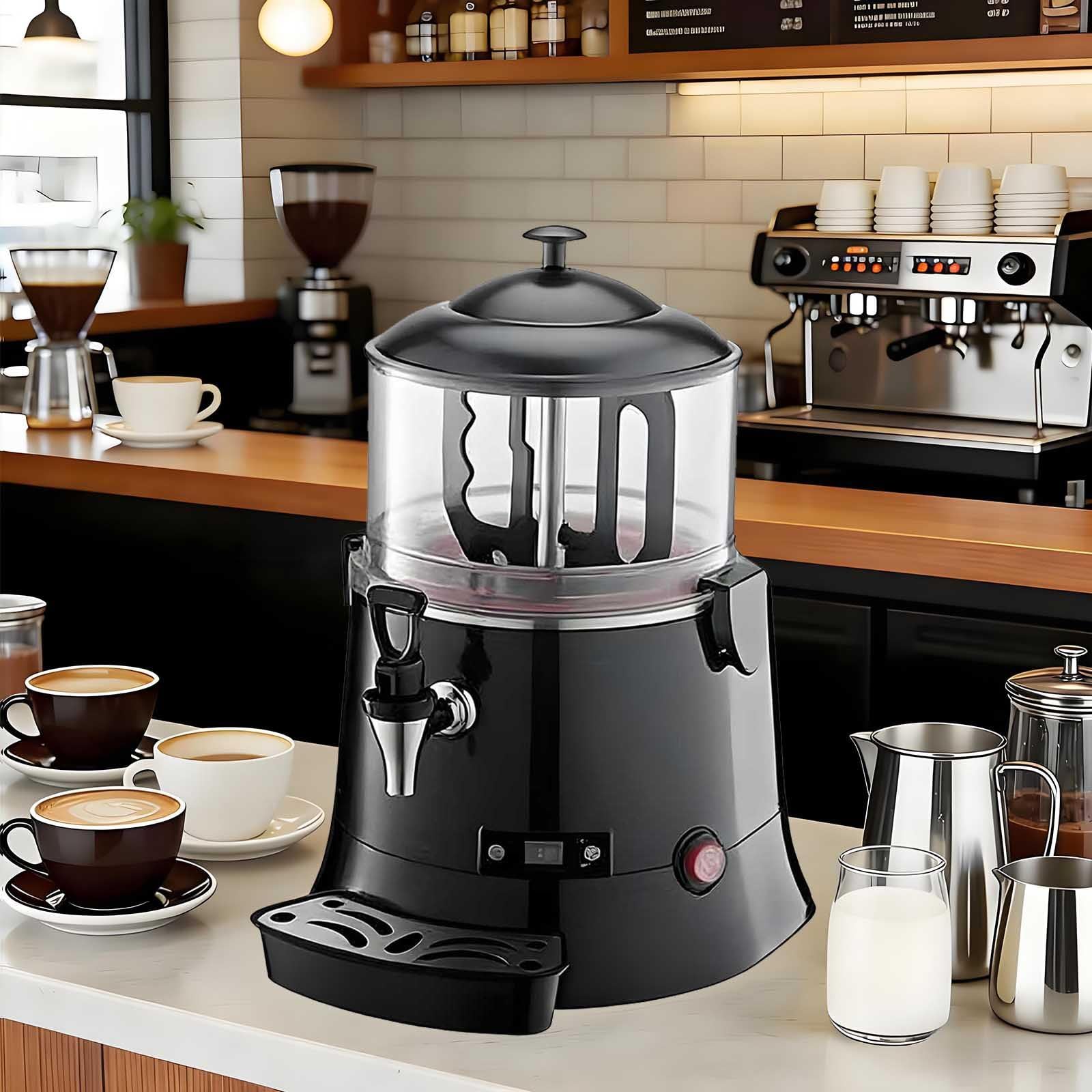 Machine À Chocolat Chaud Professionnelle, Plage De Température 30-90℃, Peut Maintenir Au Chaud Le Lait, Le Lait De Soja Et Les Jus, Avec Robinet Anti-Brûlure, Matériau En Acier Inoxydable 5L