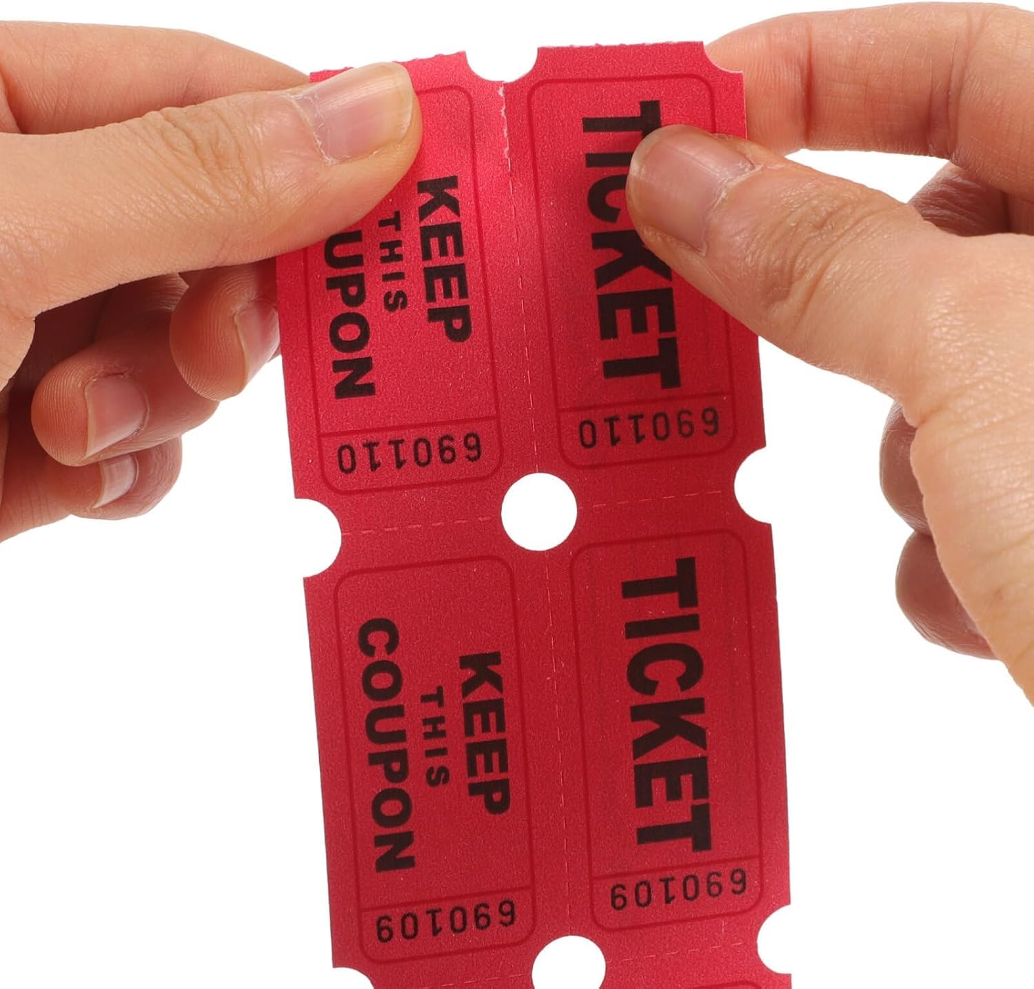 Double Rouleau De Billets De Tombola Rouge – 200 Billets Numérotés, Papier Couché 95g, Idéal Pour Carnaval, Collectes, Baby Shower & Récompenses
