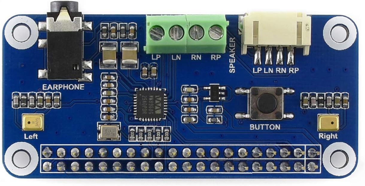 Waveshare WM8960 Hi-Fi Sound Card HAT Stereo CODEC Playing and Recording I2S Interface for Raspberry Pi Zero/Zero W/Zero WH/2B/3B/3B+