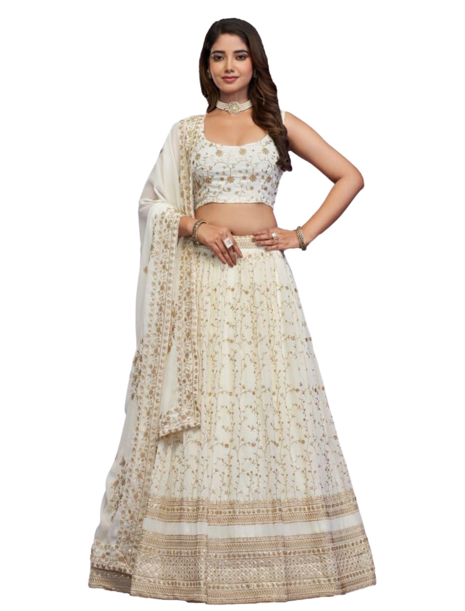 jihu culture Black Georgette Sequence Embroidery Work Semi Sttiched Lehenga choli With Dupatta-picture-28