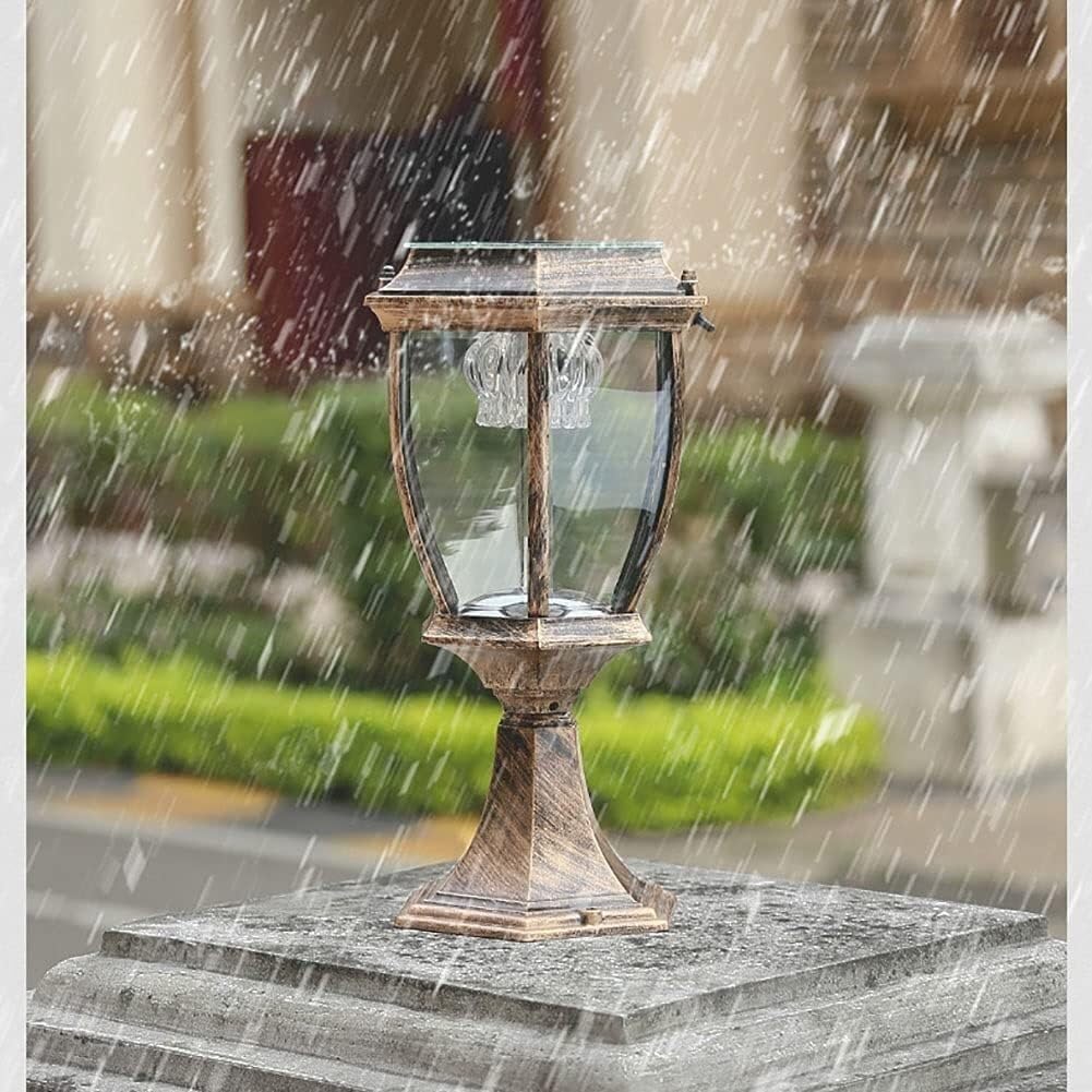 Post Light Solar Pillar Lights Outdoor Post Cap Light Wodoodporna lampa ogrodowa LED, kolumna słoneczna Reflektor Lampa ogrodzeniowa Ogród, jasne oświetlenie, (nóż 27 cm)